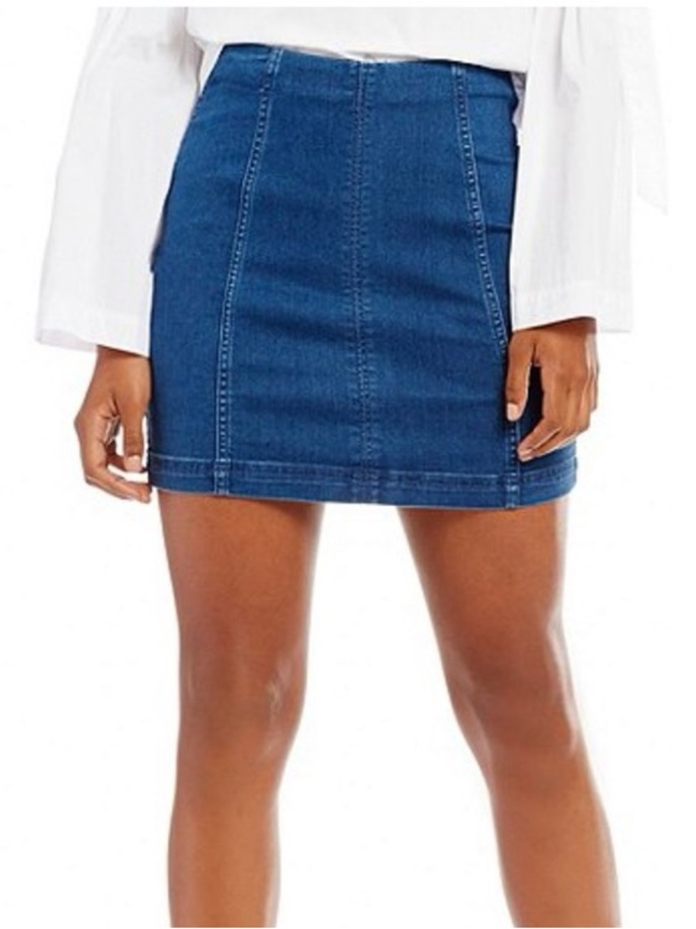 Free People Dark Blue Denim Mini Skirt